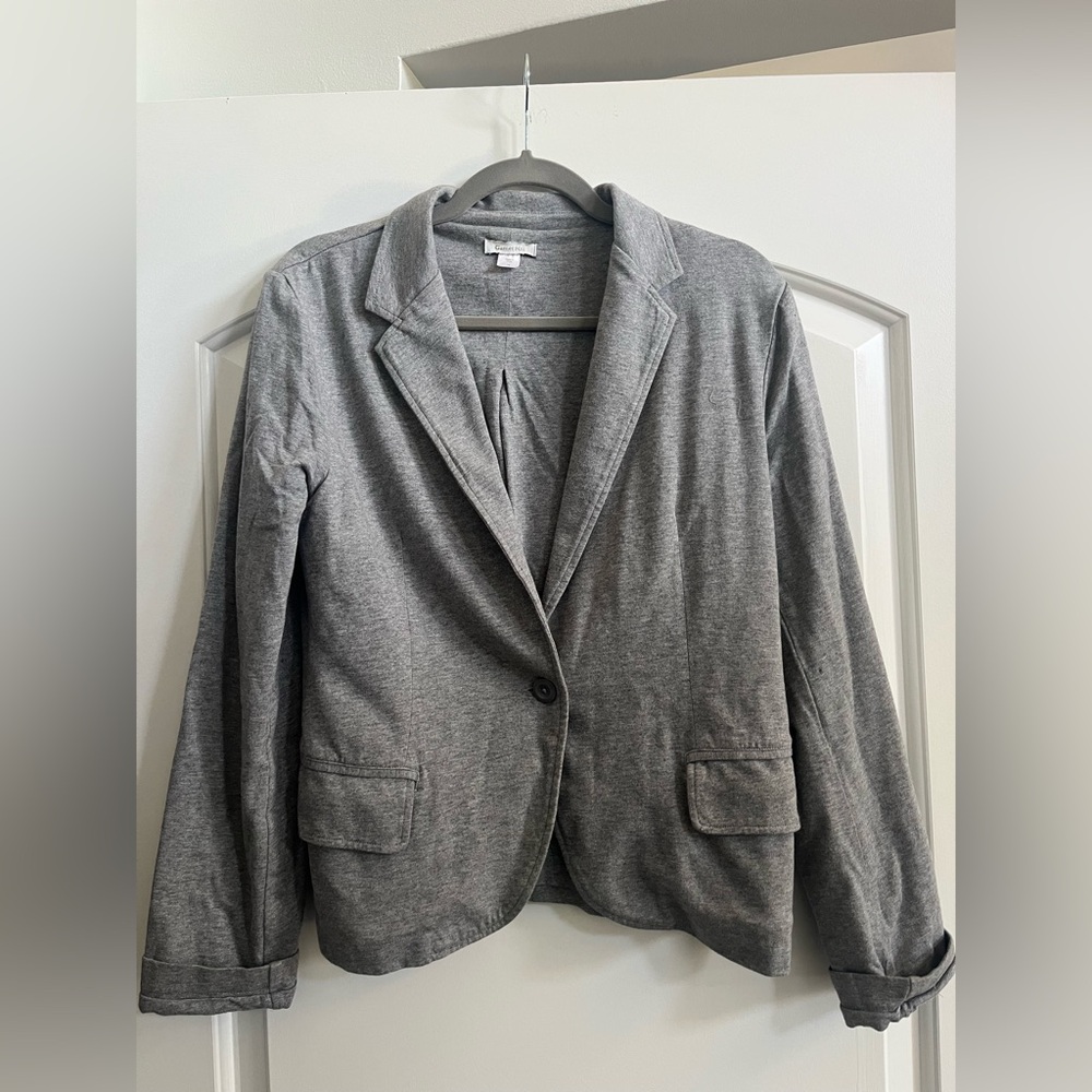 Garnet Hill Gray Blazer Lightweight Notched Lapel